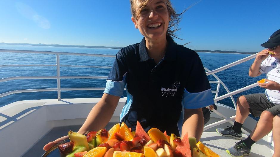 Spend up to 5 hours out on the waters of Hervey Bay searching for whales during this unforgettable boat tour. Listen to the expert commentary from your guide and enjoy a delicious meal onboard. 